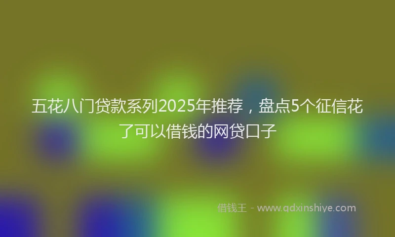 五花八门贷款系列2025年推荐，盘点5个征信花了可以借钱的网贷口子