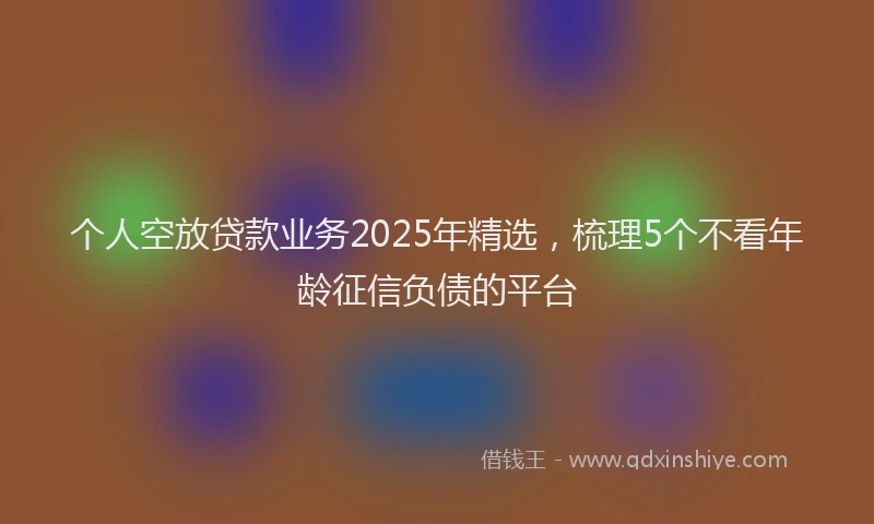 个人空放贷款业务2025年精选，梳理5个不看年龄征信负债的平台