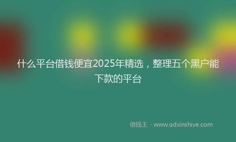 什么平台借钱便宜2025年精选，整理五个黑户能下款的平台
