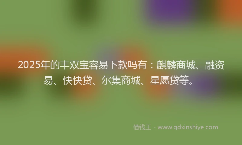 2025年的丰双宝容易下款吗有：麒麟商城、融资易、快快贷、尔集商城、星愿贷等。