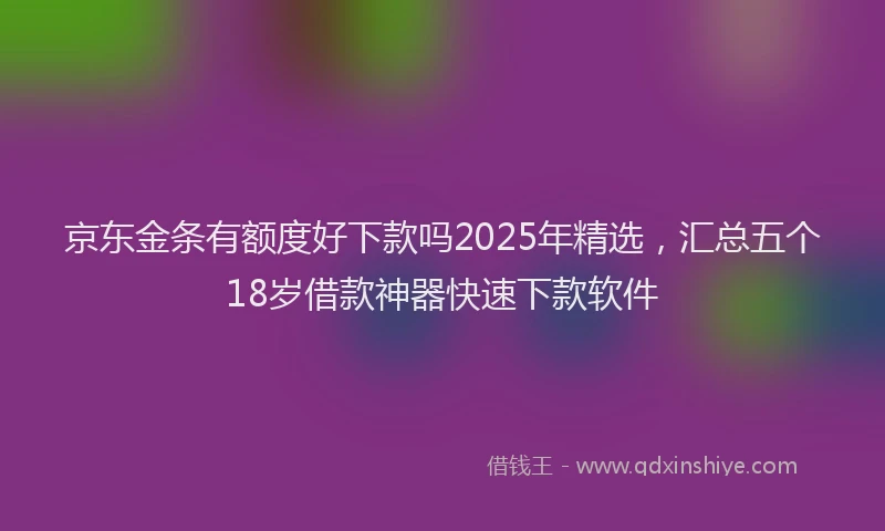 京东金条有额度好下款吗2025年精选，汇总五个18岁借款神器快速下款软件