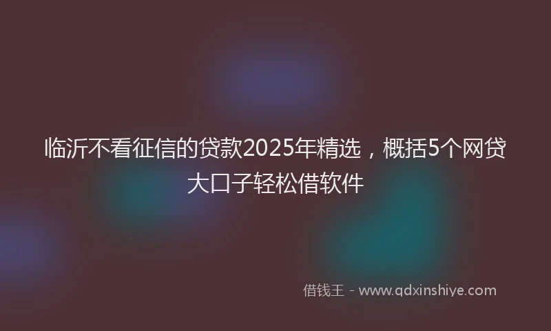 临沂不看征信的贷款2025年精选，概括5个网贷大口子轻松借软件