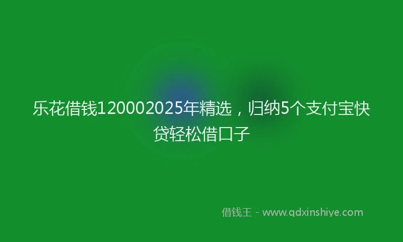 乐花借钱120002025年精选，归纳5个支付宝快贷轻松借口子