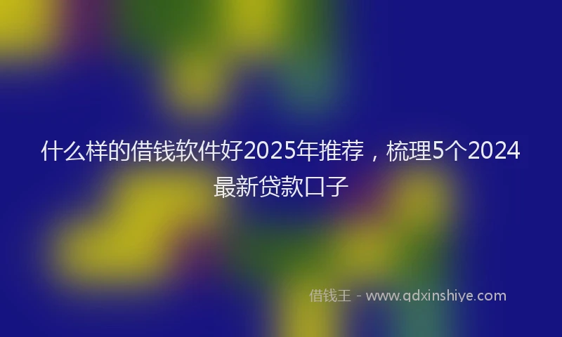 什么样的借钱软件好2025年推荐，梳理5个2024最新贷款口子