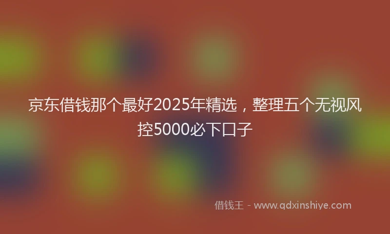 京东借钱那个最好2025年精选，整理五个无视风控5000必下口子