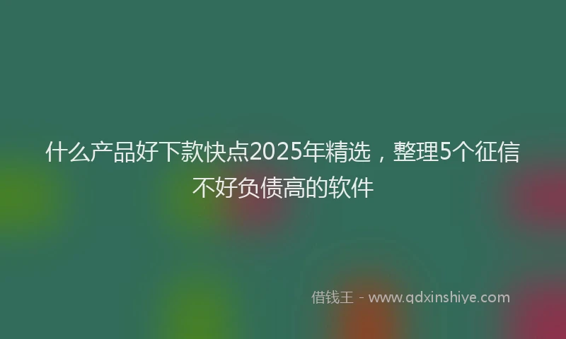 什么产品好下款快点2025年精选，整理5个征信不好负债高的软件