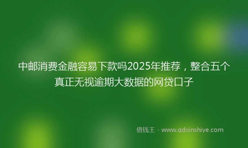 中邮消费金融容易下款吗2025年推荐，整合五个真正无视逾期大数据的网贷口子