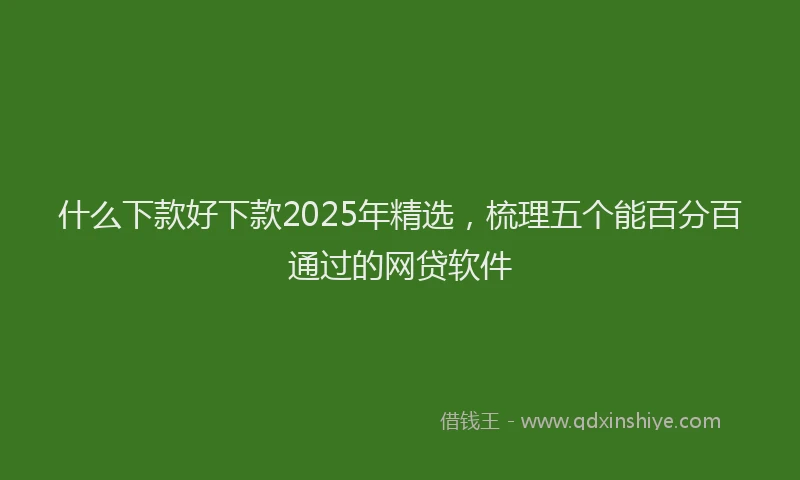 什么下款好下款2025年精选，梳理五个能百分百通过的网贷软件