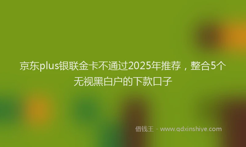 京东plus银联金卡不通过2025年推荐，整合5个无视黑白户的下款口子