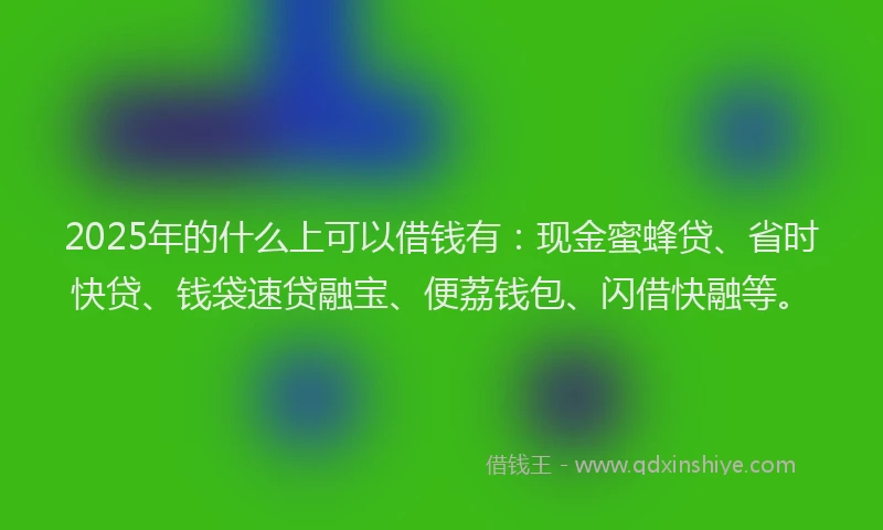 2025年的什么上可以借钱有：现金蜜蜂贷、省时快贷、钱袋速贷融宝、便荔钱包、闪借快融等。