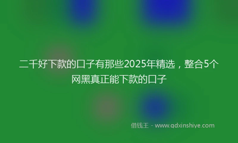 二千好下款的口子有那些2025年精选，整合5个网黑真正能下款的口子