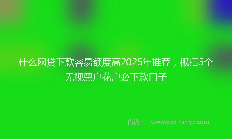 什么网贷下款容易额度高2025年推荐，概括5个无视黑户花户必下款口子