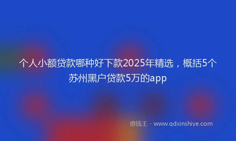 个人小额贷款哪种好下款2025年精选，概括5个苏州黑户贷款5万的app