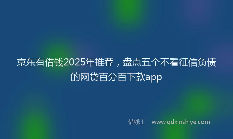 京东有借钱2025年推荐，盘点五个不看征信负债的网贷百分百下款app
