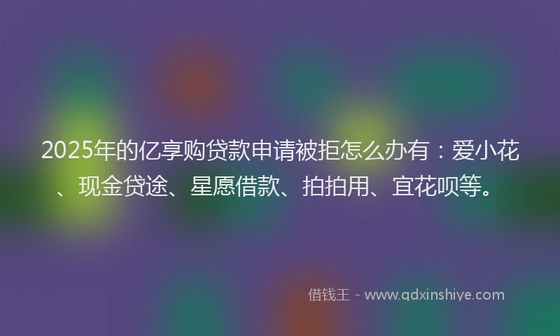 2025年的亿享购贷款申请被拒怎么办有：爱小花、现金贷途、星愿借款、拍拍用、宜花呗等。