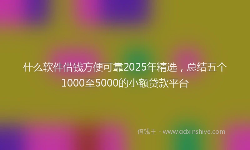 什么软件借钱方便可靠2025年精选，总结五个1000至5000的小额贷款平台