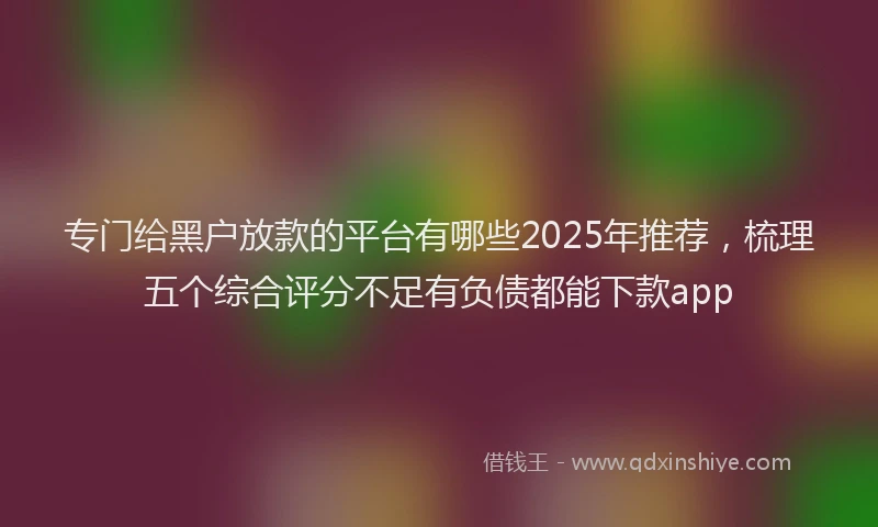 专门给黑户放款的平台有哪些2025年推荐，梳理五个综合评分不足有负债都能下款app
