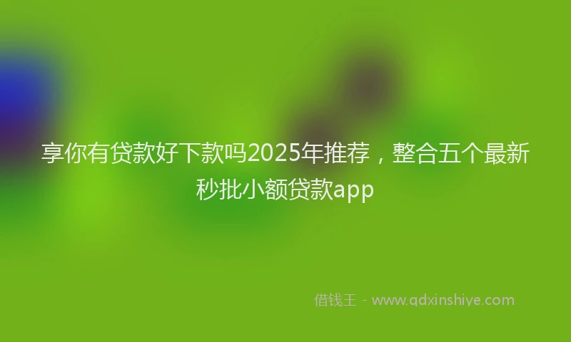 享你有贷款好下款吗2025年推荐，整合五个最新秒批小额贷款app