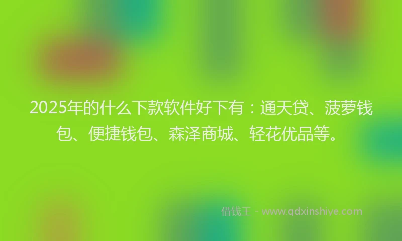 2025年的什么下款软件好下有：通天贷、菠萝钱包、便捷钱包、森泽商城、轻花优品等。