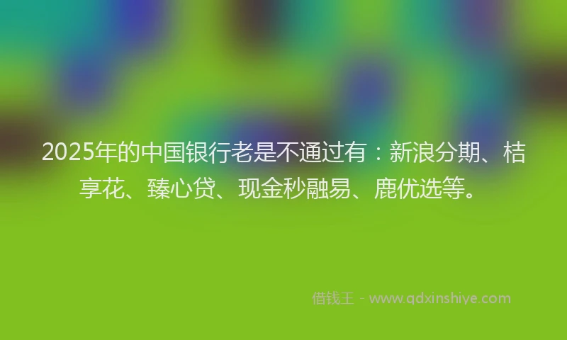 2025年的中国银行老是不通过有：新浪分期、桔享花、臻心贷、现金秒融易、鹿优选等。