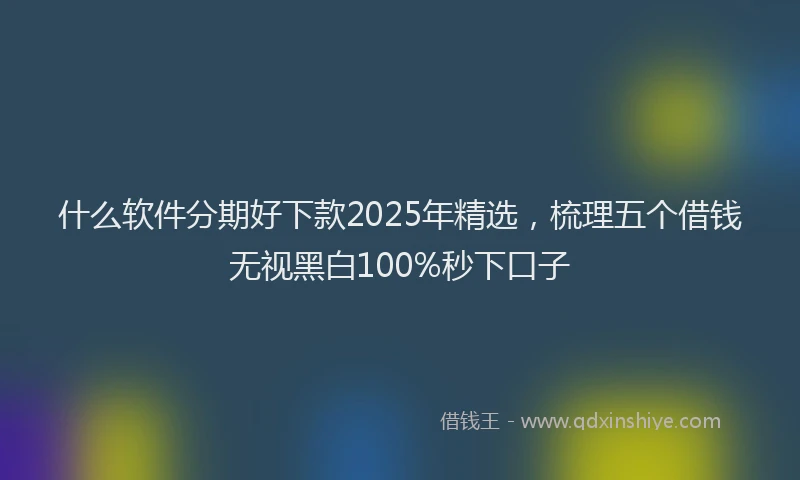 什么软件分期好下款2025年精选，梳理五个借钱无视黑白100%秒下口子