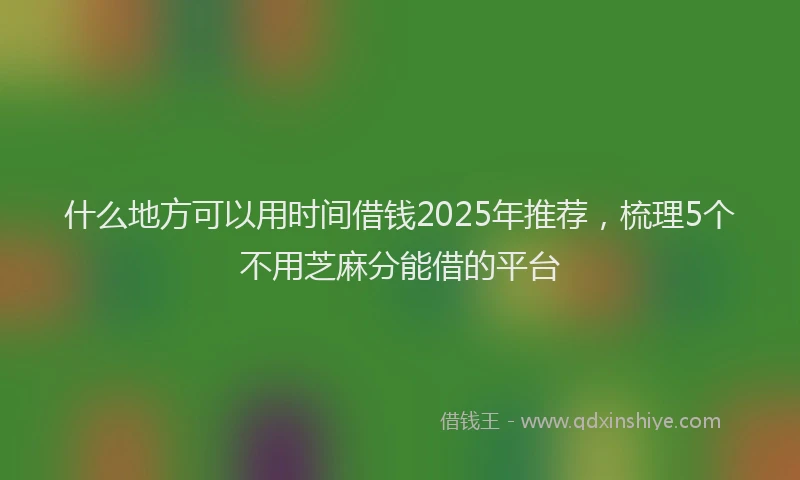 什么地方可以用时间借钱2025年推荐，梳理5个不用芝麻分能借的平台