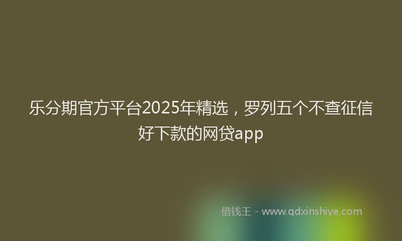 乐分期官方平台2025年精选，罗列五个不查征信好下款的网贷app