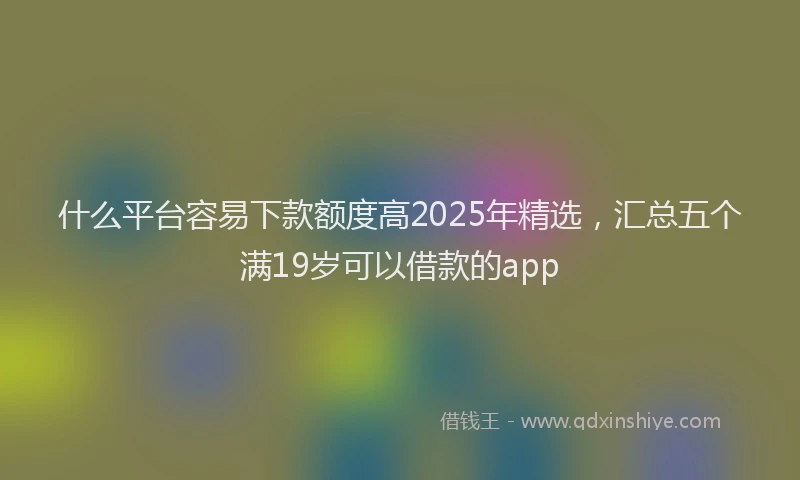 什么平台容易下款额度高2025年精选，汇总五个满19岁可以借款的app