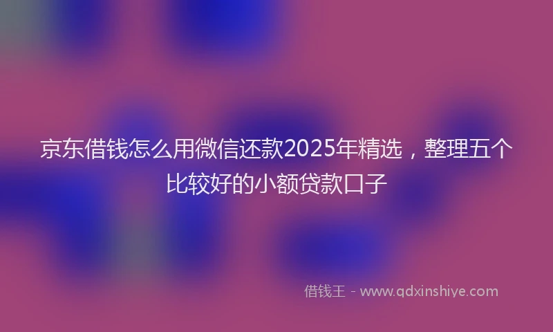 京东借钱怎么用微信还款2025年精选，整理五个比较好的小额贷款口子