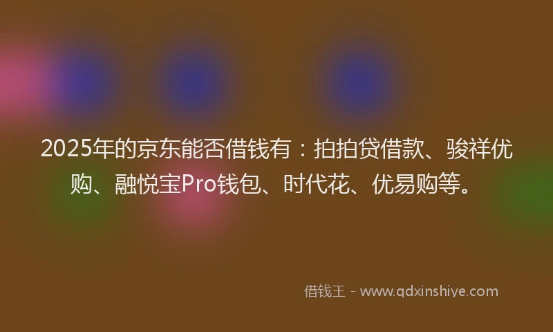 2025年的京东能否借钱有：拍拍贷借款、骏祥优购、融悦宝Pro钱包、时代花、优易购等。