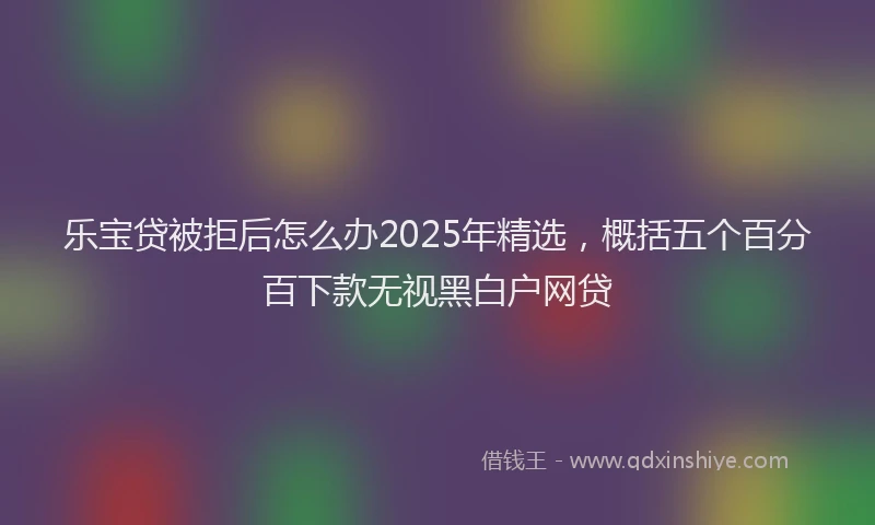 乐宝贷被拒后怎么办2025年精选，概括五个百分百下款无视黑白户网贷