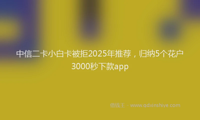 中信二卡小白卡被拒2025年推荐，归纳5个花户3000秒下款app