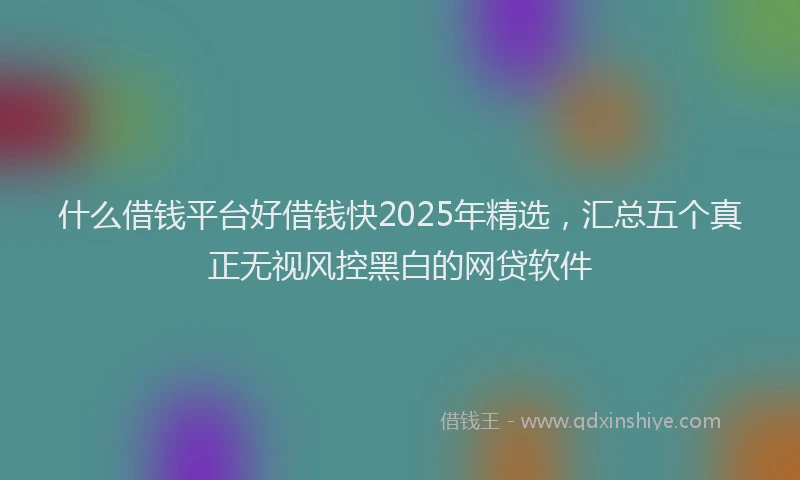 什么借钱平台好借钱快2025年精选，汇总五个真正无视风控黑白的网贷软件