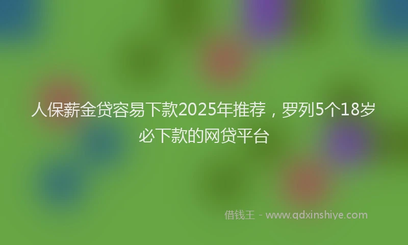 人保薪金贷容易下款2025年推荐，罗列5个18岁必下款的网贷平台