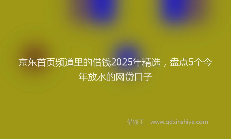 京东首页频道里的借钱2025年精选，盘点5个今年放水的网贷口子