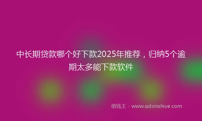 中长期贷款哪个好下款2025年推荐，归纳5个逾期太多能下款软件