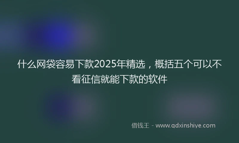 什么网袋容易下款2025年精选，概括五个可以不看征信就能下款的软件