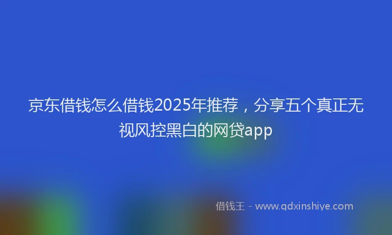 京东借钱怎么借钱2025年推荐，分享五个真正无视风控黑白的网贷app