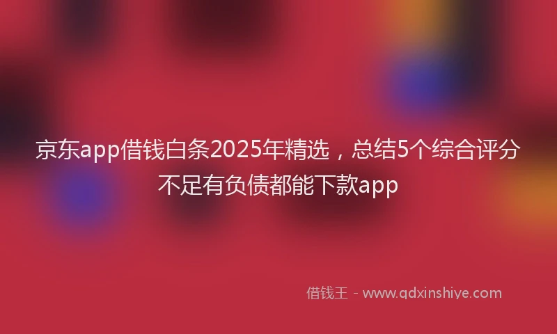 京东app借钱白条2025年精选，总结5个综合评分不足有负债都能下款app