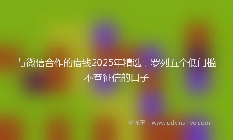 与微信合作的借钱2025年精选，罗列五个低门槛不查征信的口子