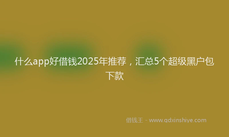 什么app好借钱2025年推荐，汇总5个超级黑户包下款
