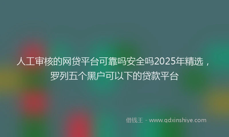 人工审核的网贷平台可靠吗安全吗2025年精选，罗列五个黑户可以下的贷款平台