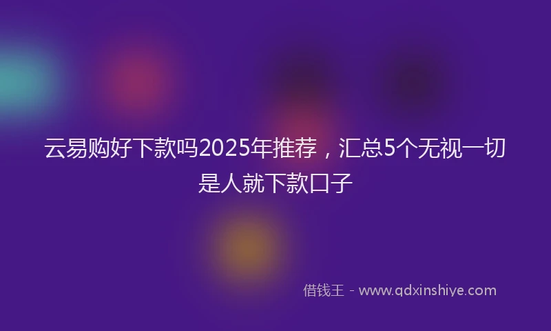 云易购好下款吗2025年推荐，汇总5个无视一切是人就下款口子