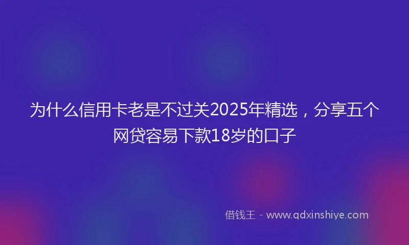 为什么信用卡老是不过关2025年精选，分享五个网贷容易下款18岁的口子