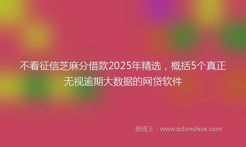不看征信芝麻分借款2025年精选，概括5个真正无视逾期大数据的网贷软件