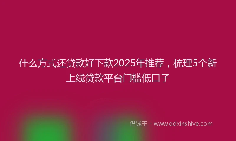 什么方式还贷款好下款2025年推荐，梳理5个新上线贷款平台门槛低口子