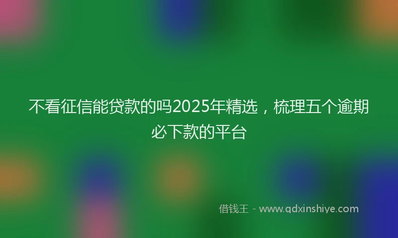 不看征信能贷款的吗2025年精选，梳理五个逾期必下款的平台