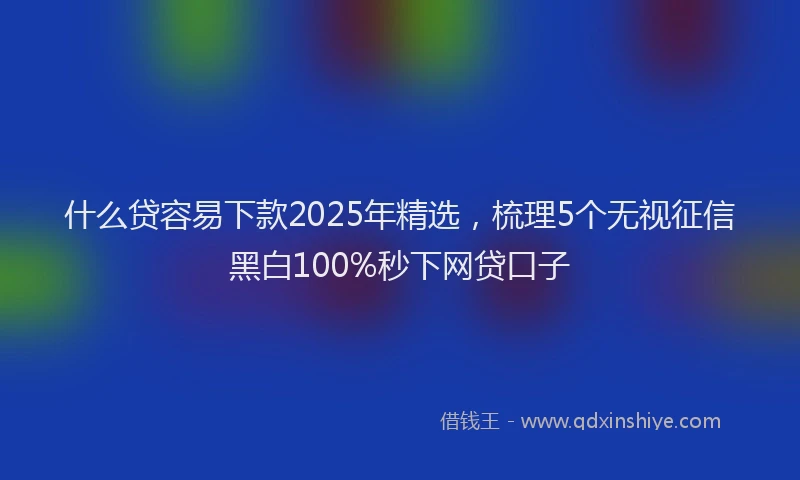 什么贷容易下款2025年精选，梳理5个无视征信黑白100%秒下网贷口子