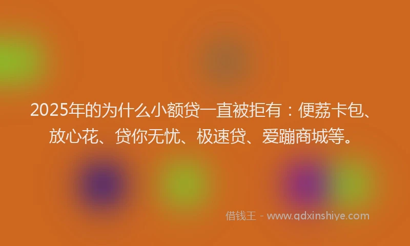 2025年的为什么小额贷一直被拒有：便荔卡包、放心花、贷你无忧、极速贷、爱蹦商城等。
