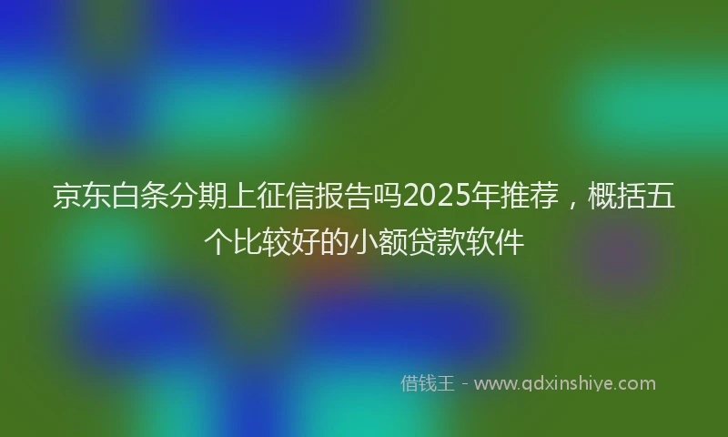 京东白条分期上征信报告吗2025年推荐，概括五个比较好的小额贷款软件